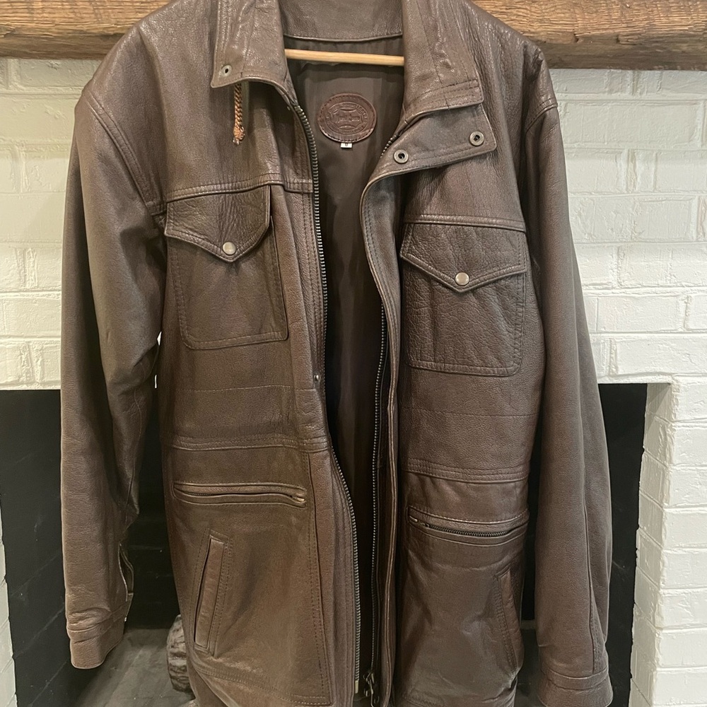 Men's Vintage Colombian Brown Leather Jacket
